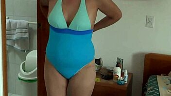 My stepson can't resist his hot MILF mom's beach body and sexual allure