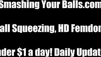 Femdom Punishes By Busting Your Balls Hard!