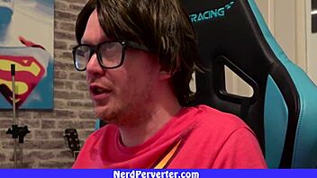 Geek With Glasses Blowjob From Two Girls