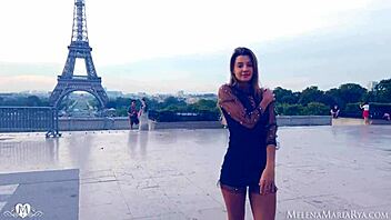 Brunette Melena Maria Rya Engages in Public Outdoor Activities in Paris