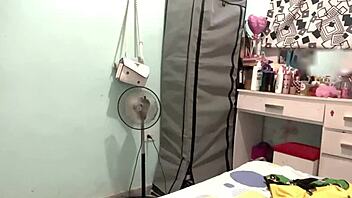 Stealthy observation of my stepsister in her private quarters