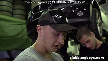auto service owner bangs his boys with blowjobs and anal 😈