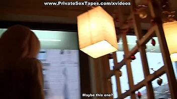 a real raunchy couple has hard sex in the public restroom