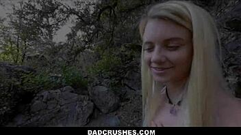 Blonde stepdaughter Riley Star surprises with her naughty side on camping trip