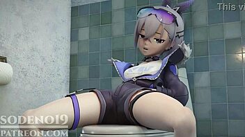 Honaki Star Rail Silver Wolf Caught Masterbating Gives Footjob And Blowjob