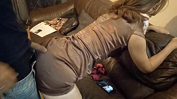 Clothed white slut gets her ass pounded in dirty French style