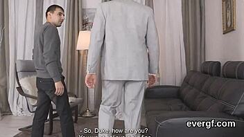 Skint guy allows buddy to shag gf for cash!