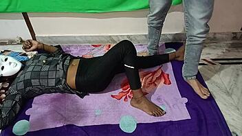 sexy wife and friend in indian setting, brunette young girlfriend