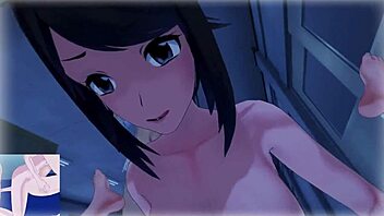 A naughty girl gets her ass pounded in this anime porn video