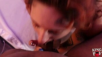 Gia Lovey slobbers on my cock before intense fucking.