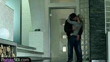 Euro girlfriend rides hard cock with wild bounces.