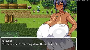 tanned girl natsuki hentai bath feels amazing after villagers!!