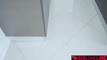 i serviced stepbros cock with my curvy brunette body, getting cum on tits in doggystyle