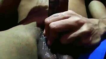 Big dick gets jerked off in casual scene