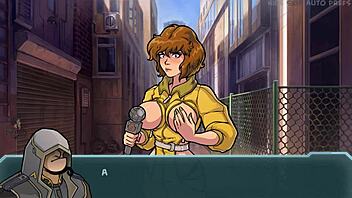 Brunette hentai babe lactates milk during orgasm in game