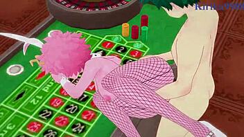 Mina Ashido And Momo Yaoyorozu Bunny Girl Intense Sex With Izuku Midoriya