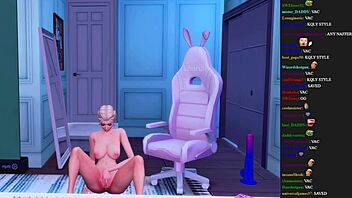 Stupid streamer forgot to switch off during wild anal toy play