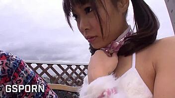 Young Japanese girl in bunny costume gets her pussy melted