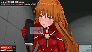 Uncensored Hentai Asuka Footjob Jerk Off Instruction