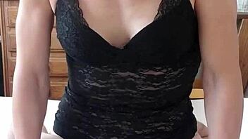 hot milf in stockings lingerie receives muff diving ass licking