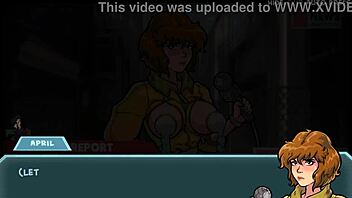 Brunette hentai babe lactates milk during orgasm in game