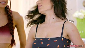 Sabina rouge & darcie dolce are licking on the massage table in big tits oiled ass fetish muff diving boobs lesbian desk