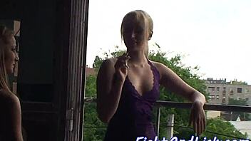 Tattooed lesbo babe wrestling and pussylicking 😈