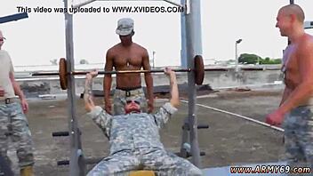 Russian soldiers gay videos with muscle army boys