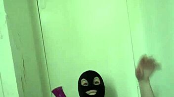 french slave does solo bdsm session.