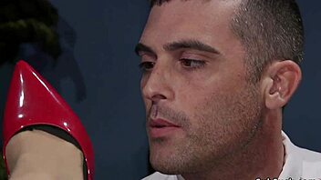 Mistress in Stockings Dominates Slave with Hard Anal Play!