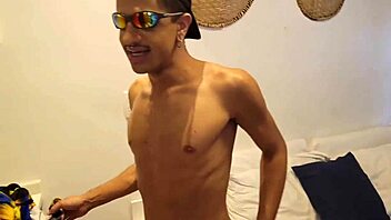 TWINK SUCKS BIG BLACK COCK FROM SECURITY GUARD