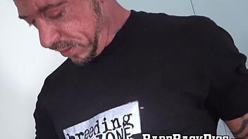 tattooed ray dalton slams jock bare after sloppy lick