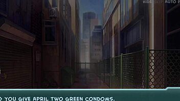 Brunette hentai babe lactates milk during orgasm in game