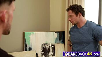 the hunk asks, 'want a rimjob?' to the artistic gay