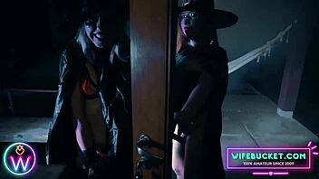 Wife and step-sister team up for Halloween surprise on me