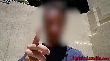 Amateur stepsis swallows hot spunk eagerly!