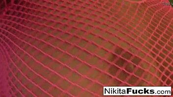 hot milf nikita masturbates in fishnets alone