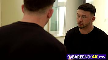 the hunk asks, 'want a rimjob?' to the artistic gay