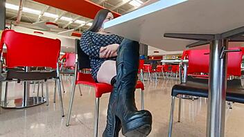 latina wife cheats at mall, seducing strangers with curvy teen 18+ body