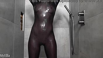 Dripping with pleasure in my high-gloss bodysuit