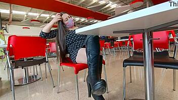 latina wife cheats at mall, seducing strangers with curvy teen 18+ body