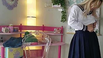 Trying on Sexy Wishlist Gifts as a Blonde Teen 18+ Cheerleader