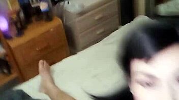 my girlfriend in pink lingerie sucking and fucking.