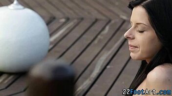 i love how this kinky babe tugs my cock with her feet