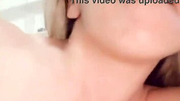 blonde gets facial after sucking big cock