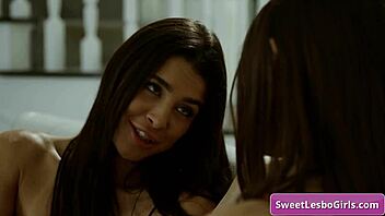 Sensual Hot Brunette Lesbian Girls Kylie Rocket Maya Woulfe Kiss And Lick Natural Boobs!