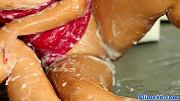 holy crap! bukkake-drenched eurobabes scissoring hard after wild blowbang action!