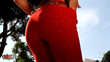 great milf brunette julia gomez doing a hot striptease! watch her rip clothes and undress outdoors!