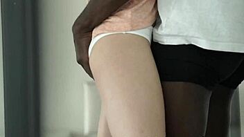 Does The Doggystyled Model Enjoy Interracial Blowjob?