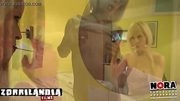 Hot Caramel Dreams: Sexy Blonde Teen Masturbates To Cumshot